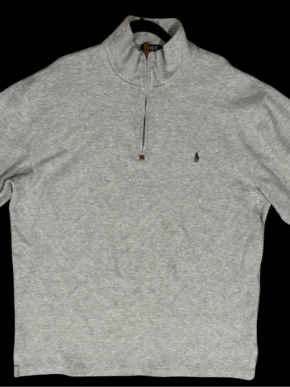 Ralph Lauren Light Heather Gray Quarter-Zip Pullover Sweatshirt